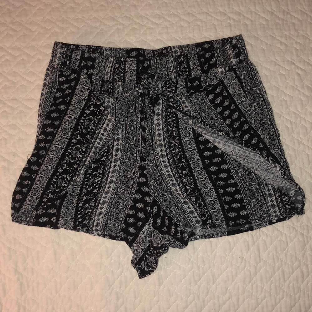Black and White Patterned Shorts